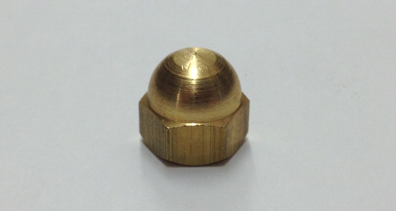 3 16 Unc Dome Nut Brass Self Colour